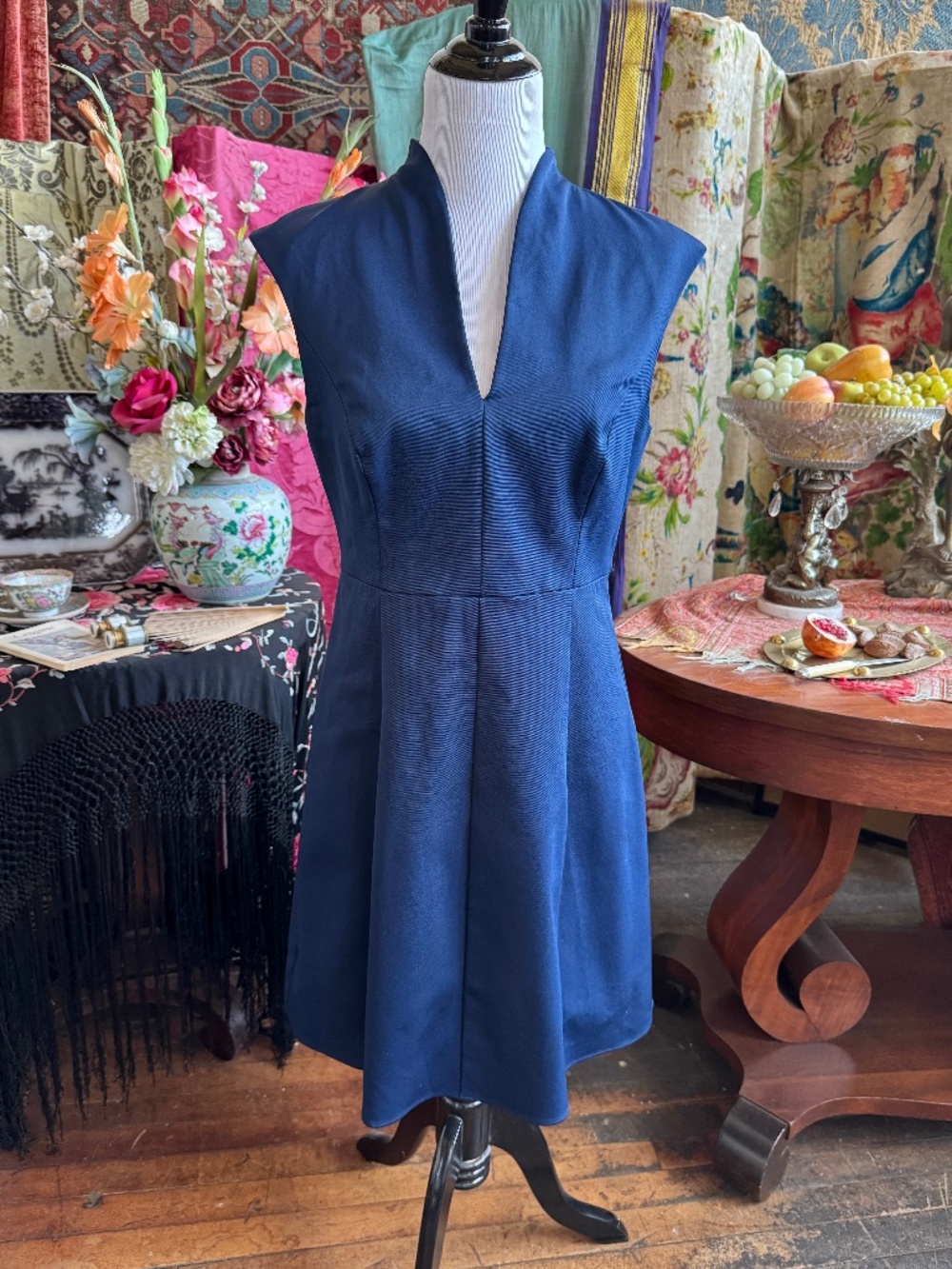 Halston Heritage Lapis Blue Dress Size 8